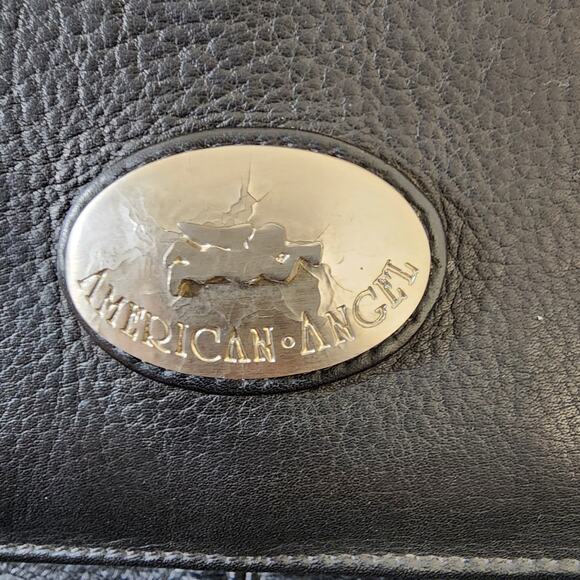 Vintage American Angel Black Leather Handbag NWT - Picture 6 of 15